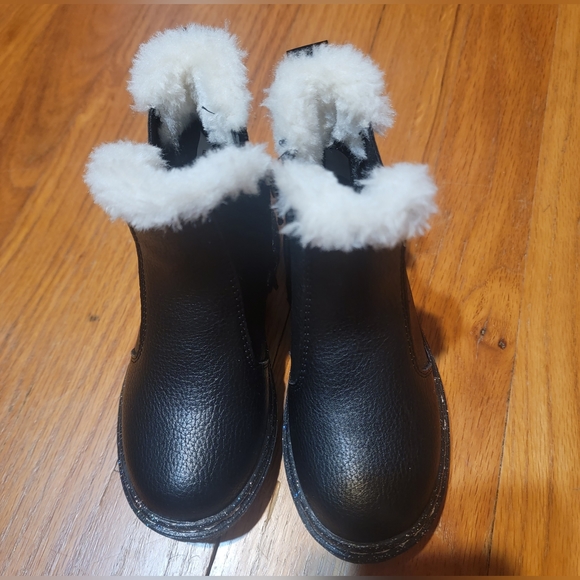 INCERELY JULES BLACK HEATHER GLITTER SOLE CHELSEA FUR BOOT TODDLER SIZE 8 - Picture 3 of 5